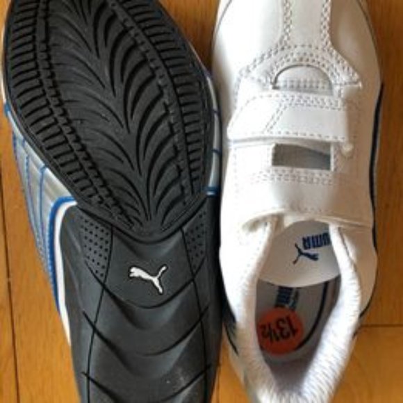 Like New Kid's Puma Leather Velcro Sneakers - Picture 3 of 6